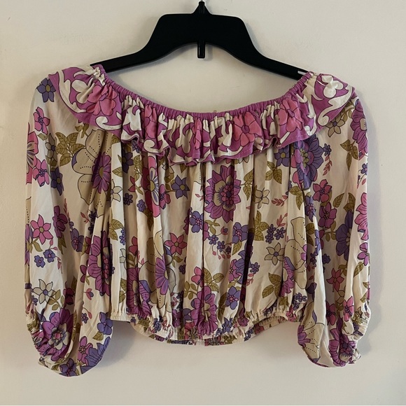 Spell Buttercup Cropped Peasant Top - Picture 4 of 8